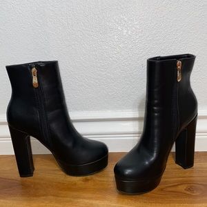 Black Leather Booties